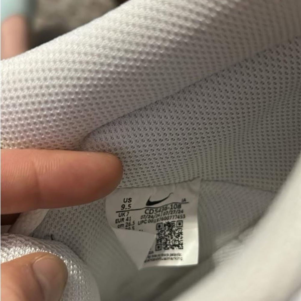 Nike Women's White and Silver High-Top Sneakers - Picture 2 of 3